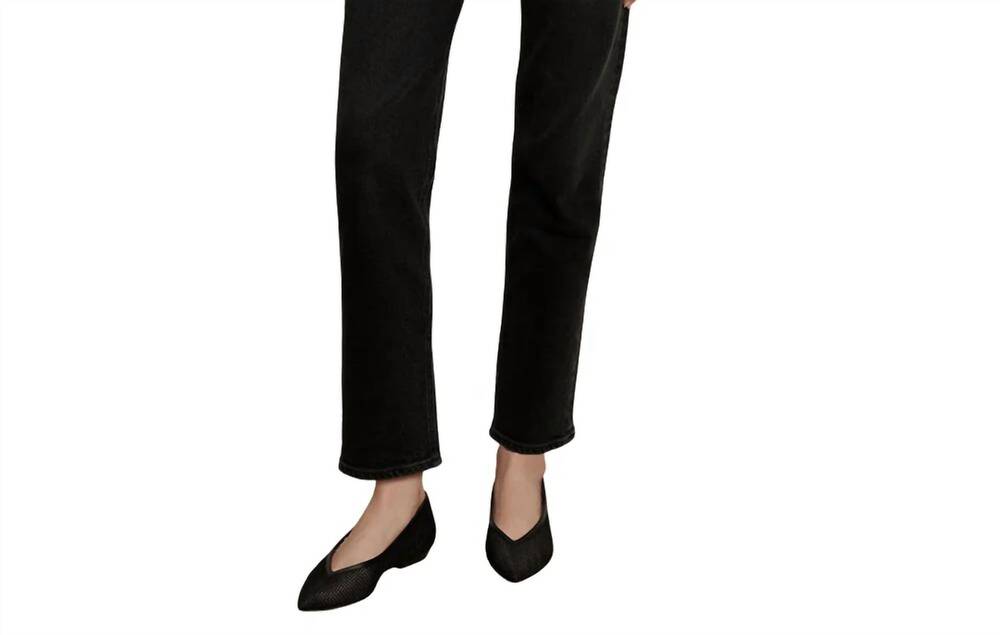NEW VERONICA BEARD leah mid rise straight leg jeans in washed onyx